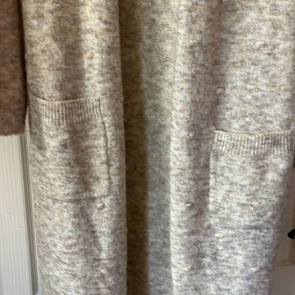 Frnch Paris Long pocketed open cardigan Mocha Mousse shacket S/M oversized NWT - Picture 5 of 10